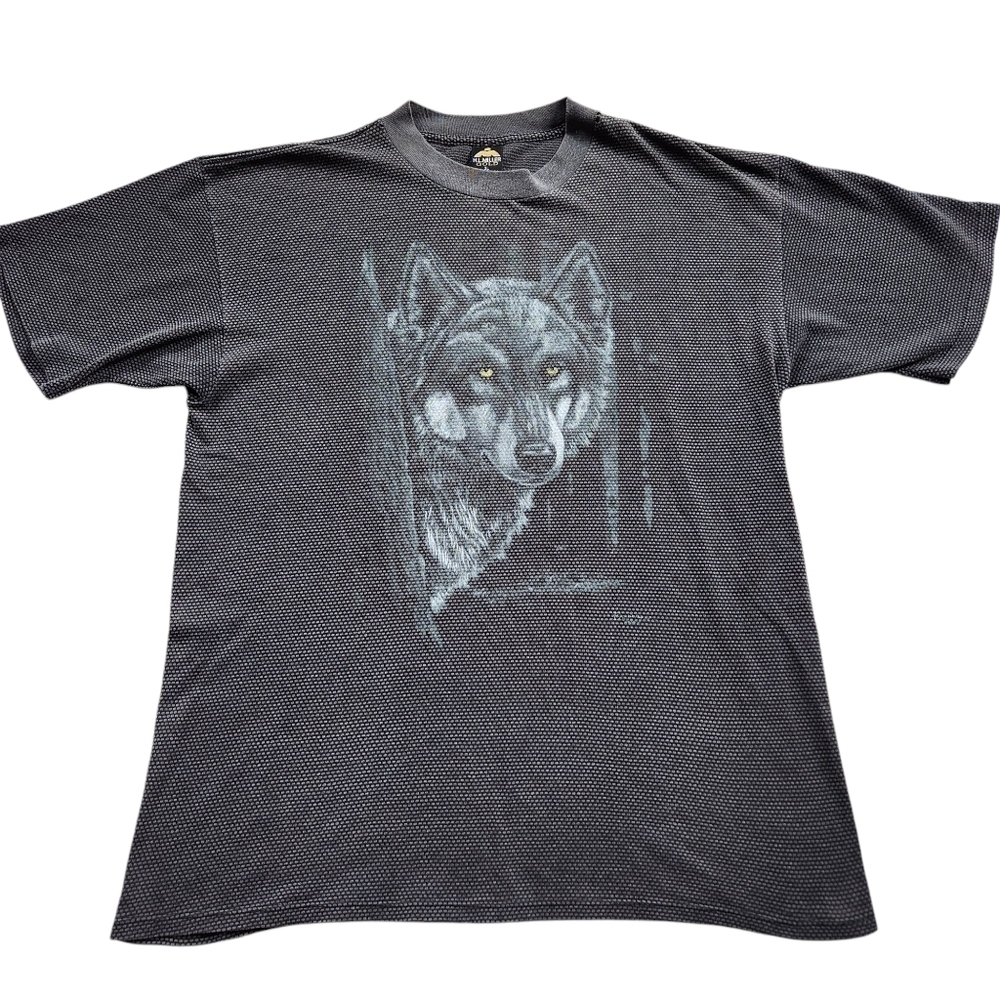 Vintage H.L. Miller Wolf Nature Graphic Tshirt Sz XL